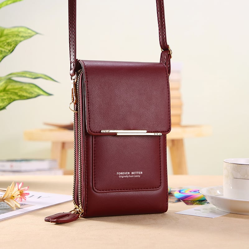 👜📱 Borsa per smartphone touchscreen semplice ed elegante da donna, pensata per essere indossata a tracolla.