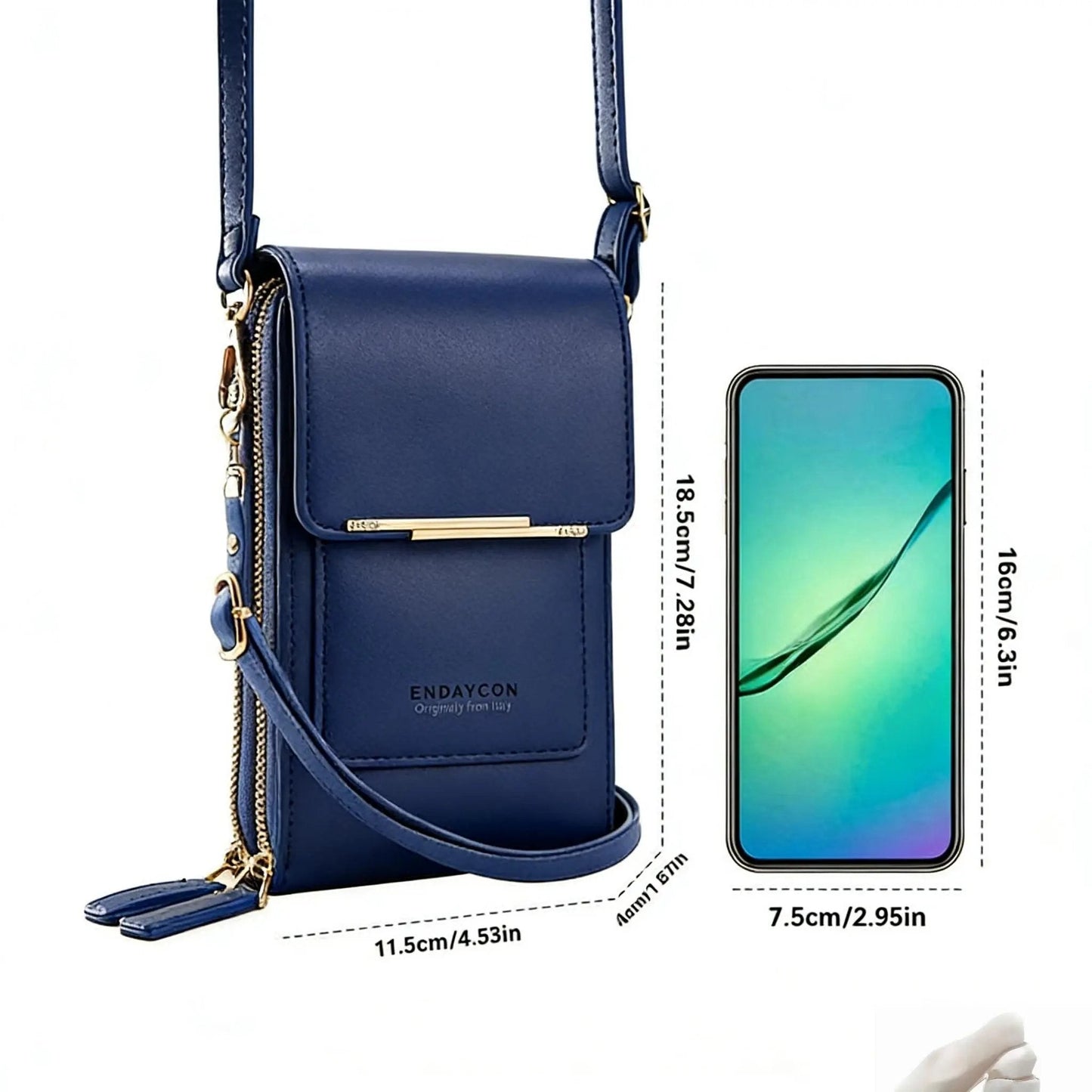👜📱 Borsa per smartphone touchscreen semplice ed elegante da donna, pensata per essere indossata a tracolla.