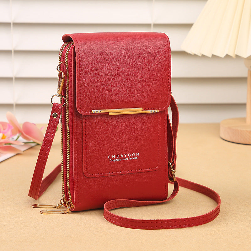 👜📱 Borsa per smartphone touchscreen semplice ed elegante da donna, pensata per essere indossata a tracolla.