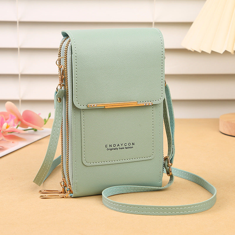 👜📱 Borsa per smartphone touchscreen semplice ed elegante da donna, pensata per essere indossata a tracolla.