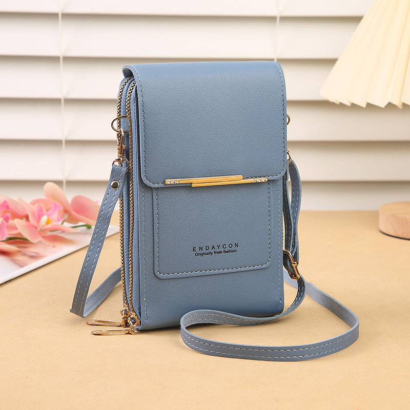 👜📱 Borsa per smartphone touchscreen semplice ed elegante da donna, pensata per essere indossata a tracolla.