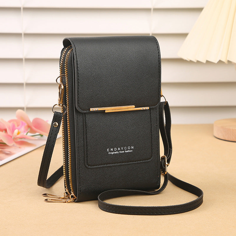 👜📱 Borsa per smartphone touchscreen semplice ed elegante da donna, pensata per essere indossata a tracolla.