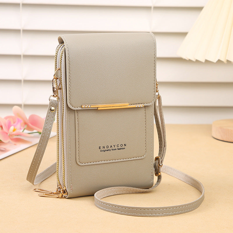 👜📱 Borsa per smartphone touchscreen semplice ed elegante da donna, pensata per essere indossata a tracolla.
