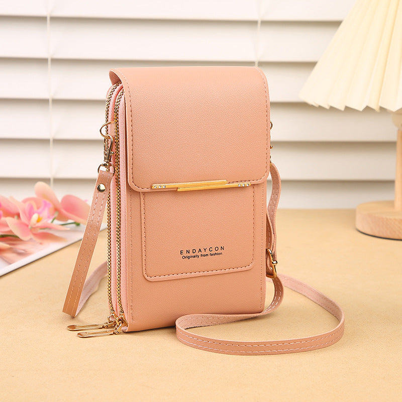 👜📱 Borsa per smartphone touchscreen semplice ed elegante da donna, pensata per essere indossata a tracolla.