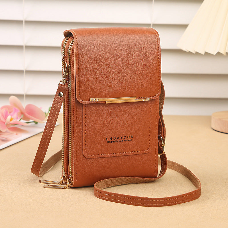 👜📱 Borsa per smartphone touchscreen semplice ed elegante da donna, pensata per essere indossata a tracolla.