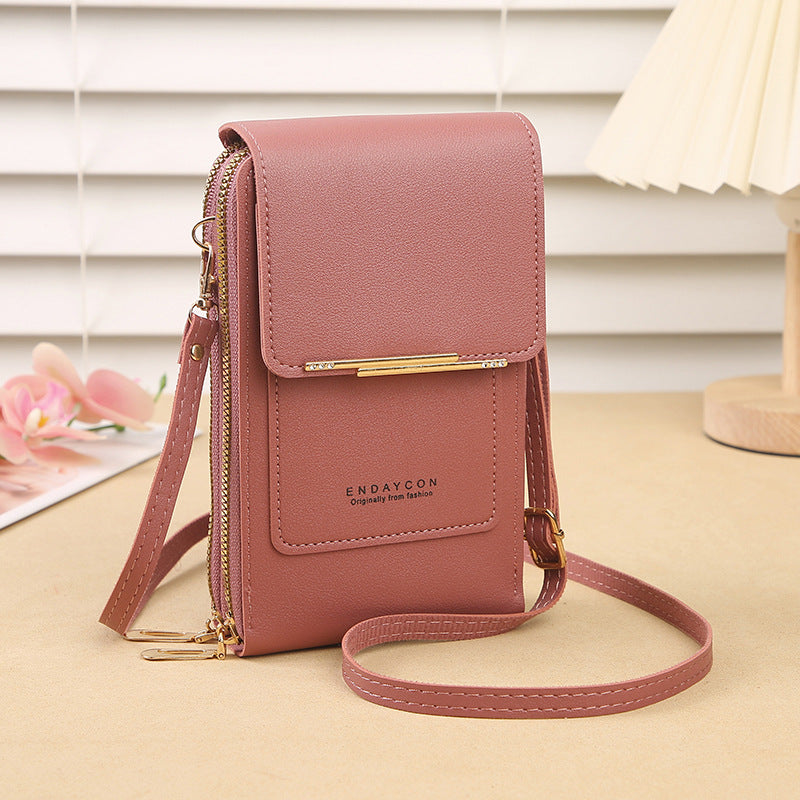 👜📱 Borsa per smartphone touchscreen semplice ed elegante da donna, pensata per essere indossata a tracolla.
