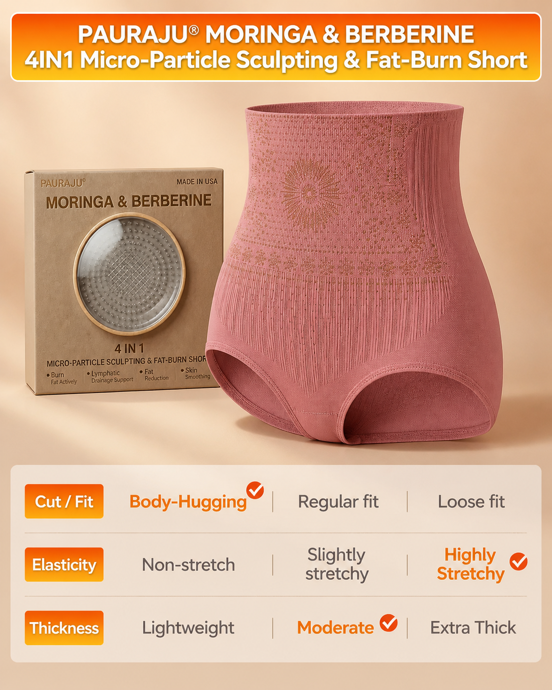 Pantaloncini in microfibra 4 in 1 modellanti e brucia grassi