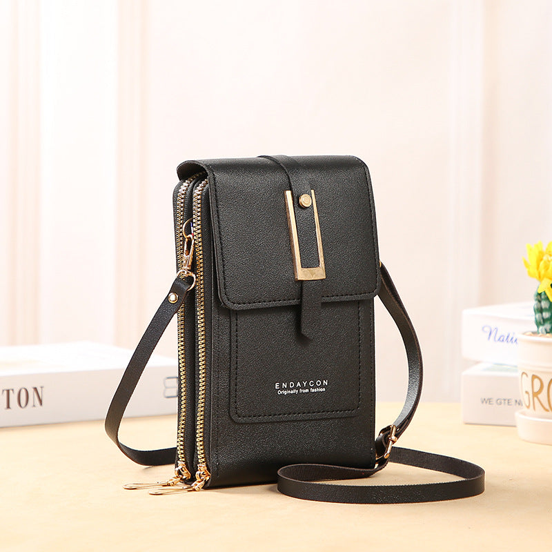 👜📱 Borsa per smartphone touchscreen semplice ed elegante da donna, pensata per essere indossata a tracolla.