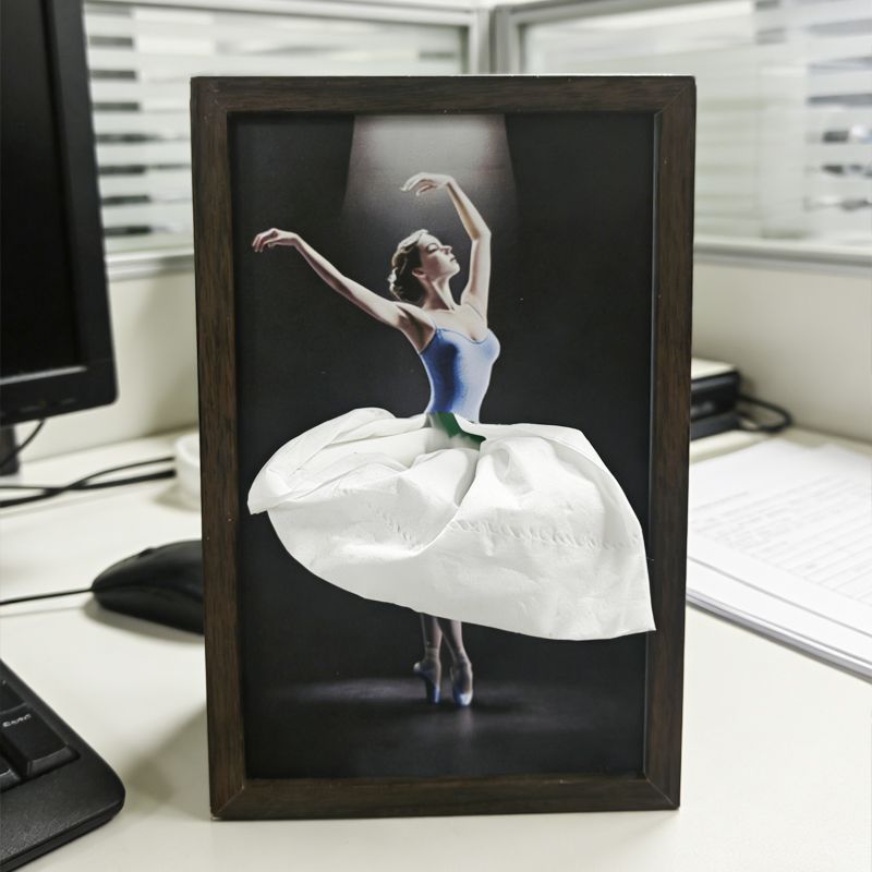 Sconto del 50% – Vassoio portacarte in legno massello di noce a forma di ballerina / Portatovaglioli in legno naturale