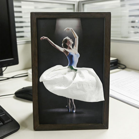 Sconto del 50% – Vassoio portacarte in legno massello di noce a forma di ballerina / Portatovaglioli in legno naturale