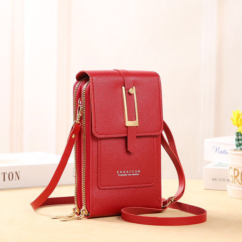 👜📱 Borsa per smartphone touchscreen semplice ed elegante da donna, pensata per essere indossata a tracolla.