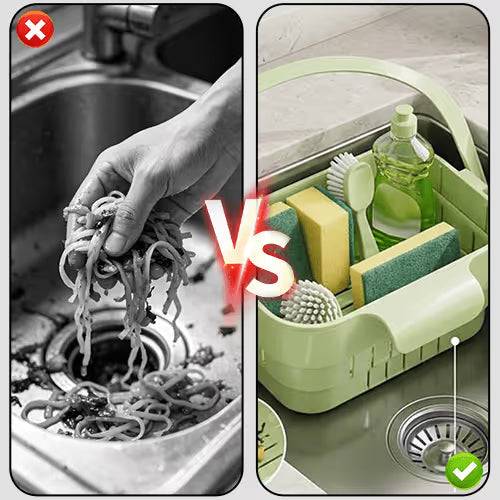 Scolapasta retrattile da appendere – Filtro per lavello da cucina rinforzato e cestello per lavare frutta e verdura