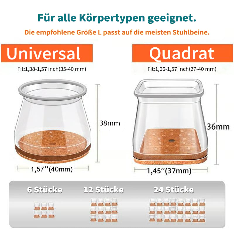 ✨ Protezioni universali in gomma per gambe di sedie – Adatte a gambe di qualsiasi forma, resistenti a graffi e usura: la soluzione ideale per proteggere i tuoi pavimenti.
