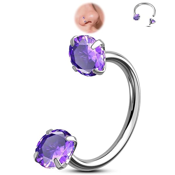 Anello per il naso a forma di ferro di cavallo – filettato internamente e comodo