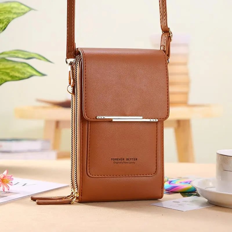 👜📱 Borsa per smartphone touchscreen semplice ed elegante da donna, pensata per essere indossata a tracolla.