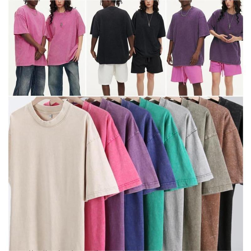 ⚡Offerte imperdibili🔥T-shirt oversize da uomo, stile vintage, pesanti, in cotone, per palestra, con lavaggio acido, larghe e comode.