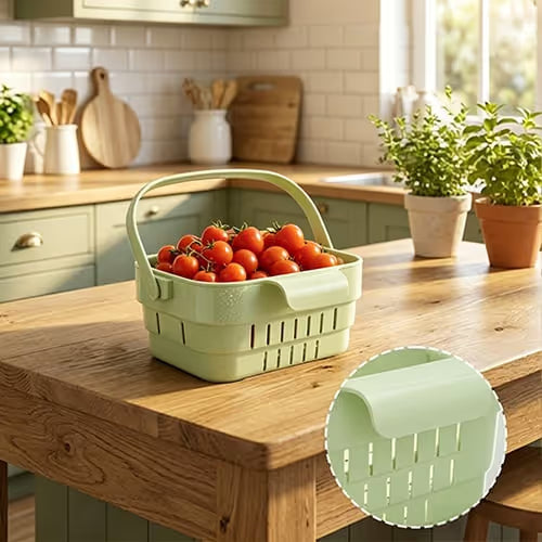 Scolapasta retrattile da appendere – Filtro per lavello da cucina rinforzato e cestello per lavare frutta e verdura
