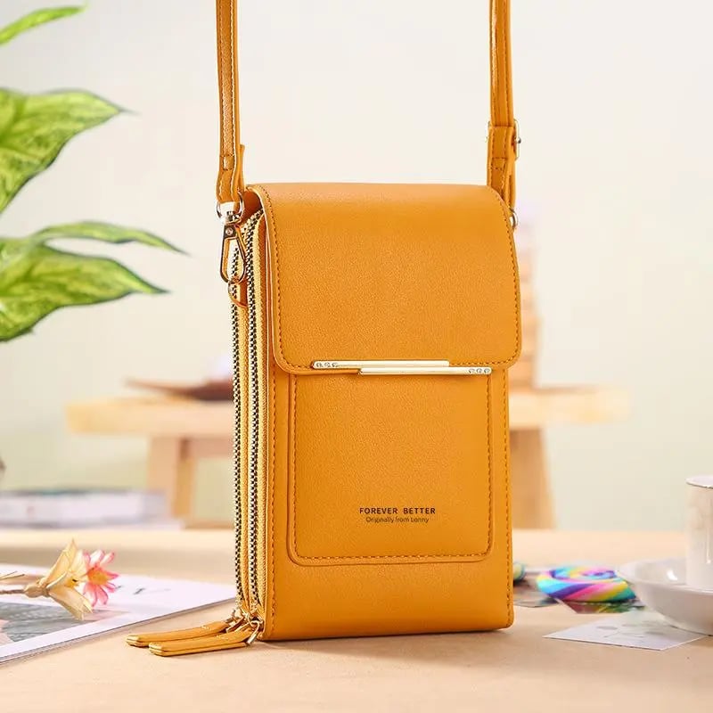 👜📱 Borsa per smartphone touchscreen semplice ed elegante da donna, pensata per essere indossata a tracolla.