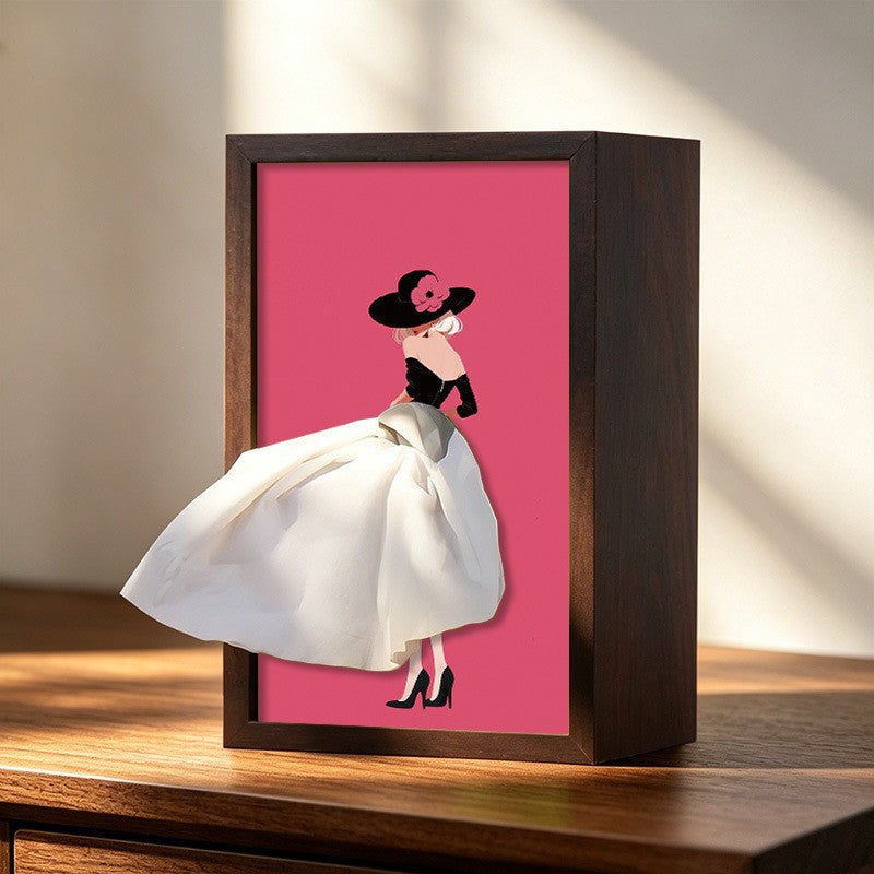 Sconto del 50% – Vassoio portacarte in legno massello di noce a forma di ballerina / Portatovaglioli in legno naturale