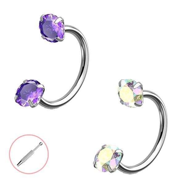 Anello per il naso a forma di ferro di cavallo – filettato internamente e comodo