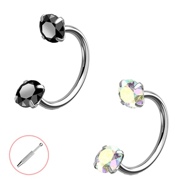 Anello per il naso a forma di ferro di cavallo – filettato internamente e comodo