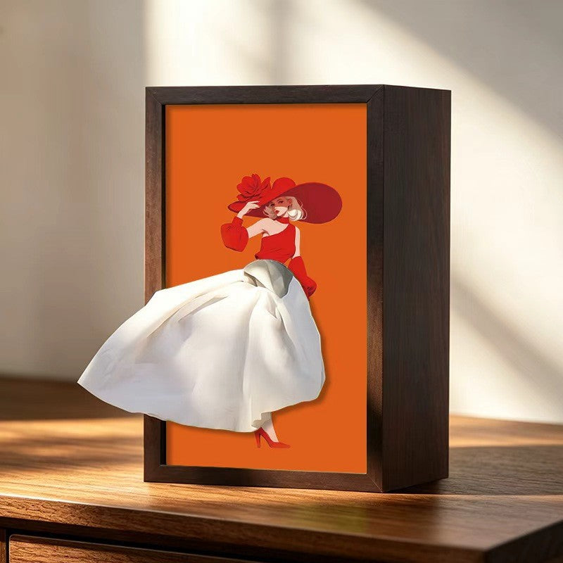 Sconto del 50% – Vassoio portacarte in legno massello di noce a forma di ballerina / Portatovaglioli in legno naturale