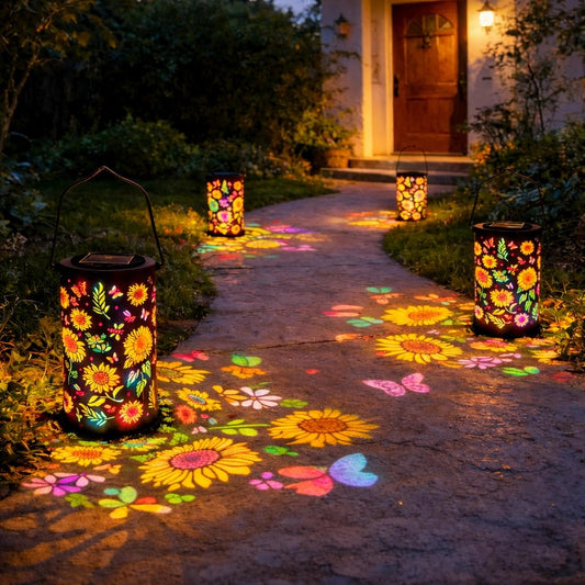 🌞 Lanterna solare da giardino colorata con effetto luminoso a girasole