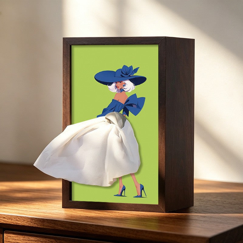 Sconto del 50% – Vassoio portacarte in legno massello di noce a forma di ballerina / Portatovaglioli in legno naturale
