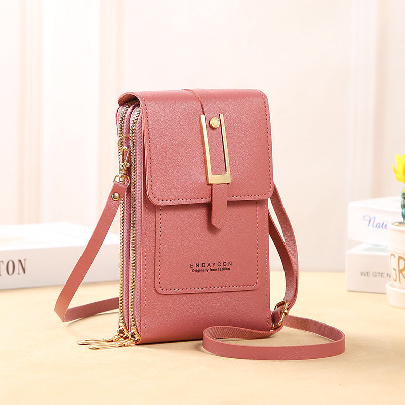 👜📱 Borsa per smartphone touchscreen semplice ed elegante da donna, pensata per essere indossata a tracolla.