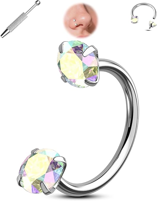 Anello per il naso a forma di ferro di cavallo – filettato internamente e comodo