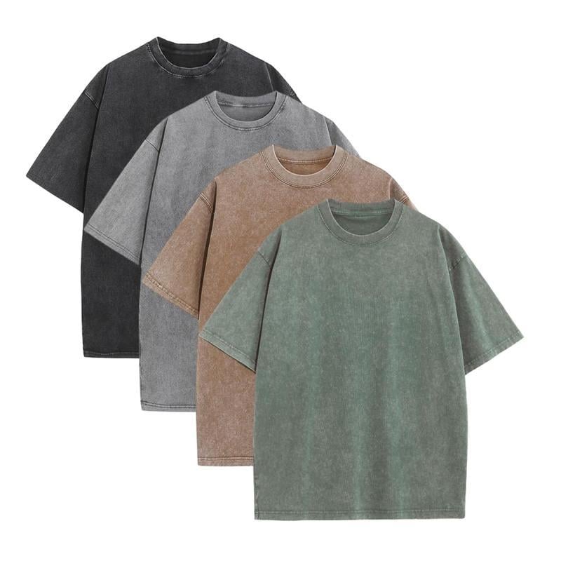 ⚡Offerte imperdibili🔥T-shirt oversize da uomo, stile vintage, pesanti, in cotone, per palestra, con lavaggio acido, larghe e comode.