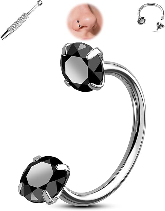 Anello per il naso a forma di ferro di cavallo – filettato internamente e comodo