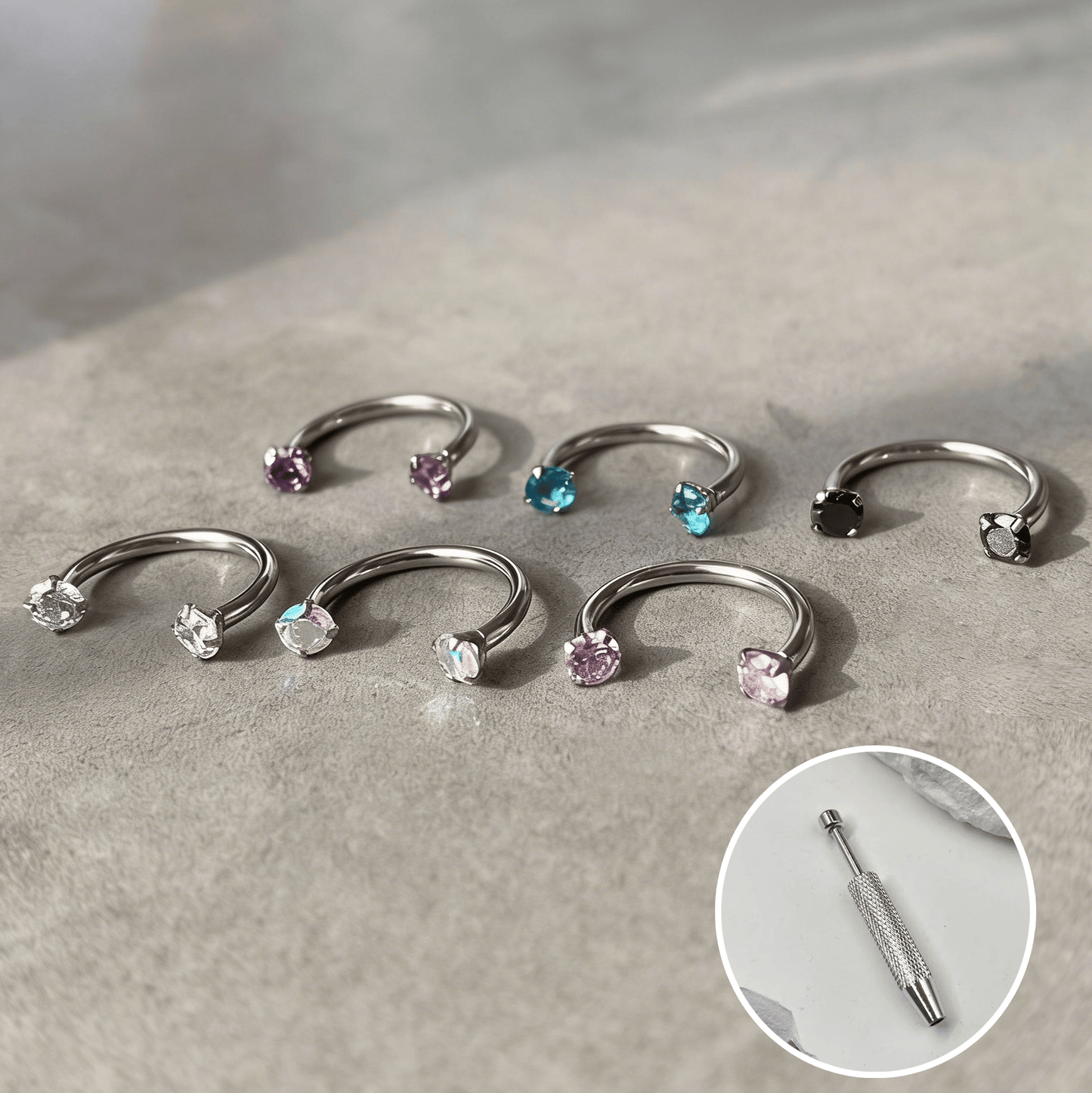 Anello per il naso a forma di ferro di cavallo – filettato internamente e comodo