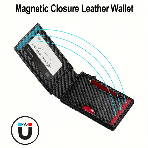 💼🔒 Portafoglio minimalista da uomo in alluminio premium con protezione RFID – Accesso rapido alle carte (pop-up) e finestra per documenti