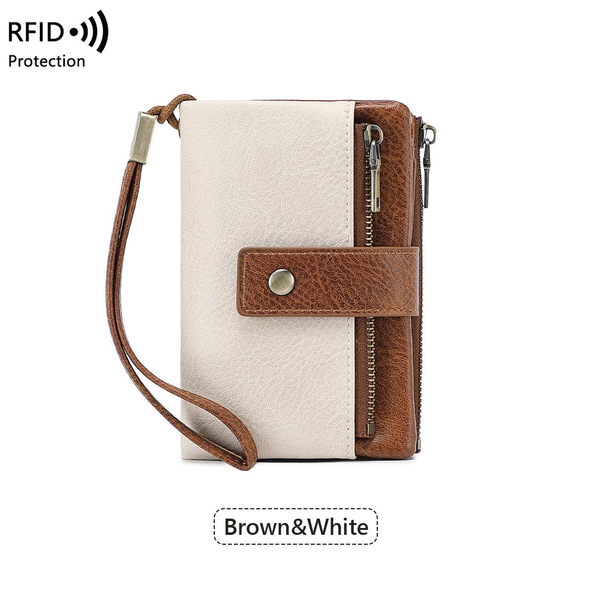 Portafoglio in pelle con blocco RFID da donna