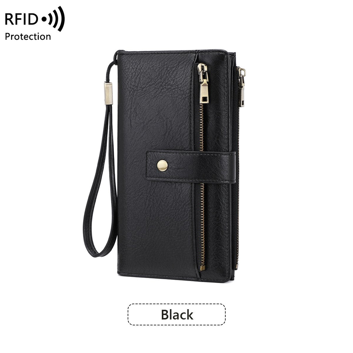 Portafoglio in pelle con blocco RFID da donna