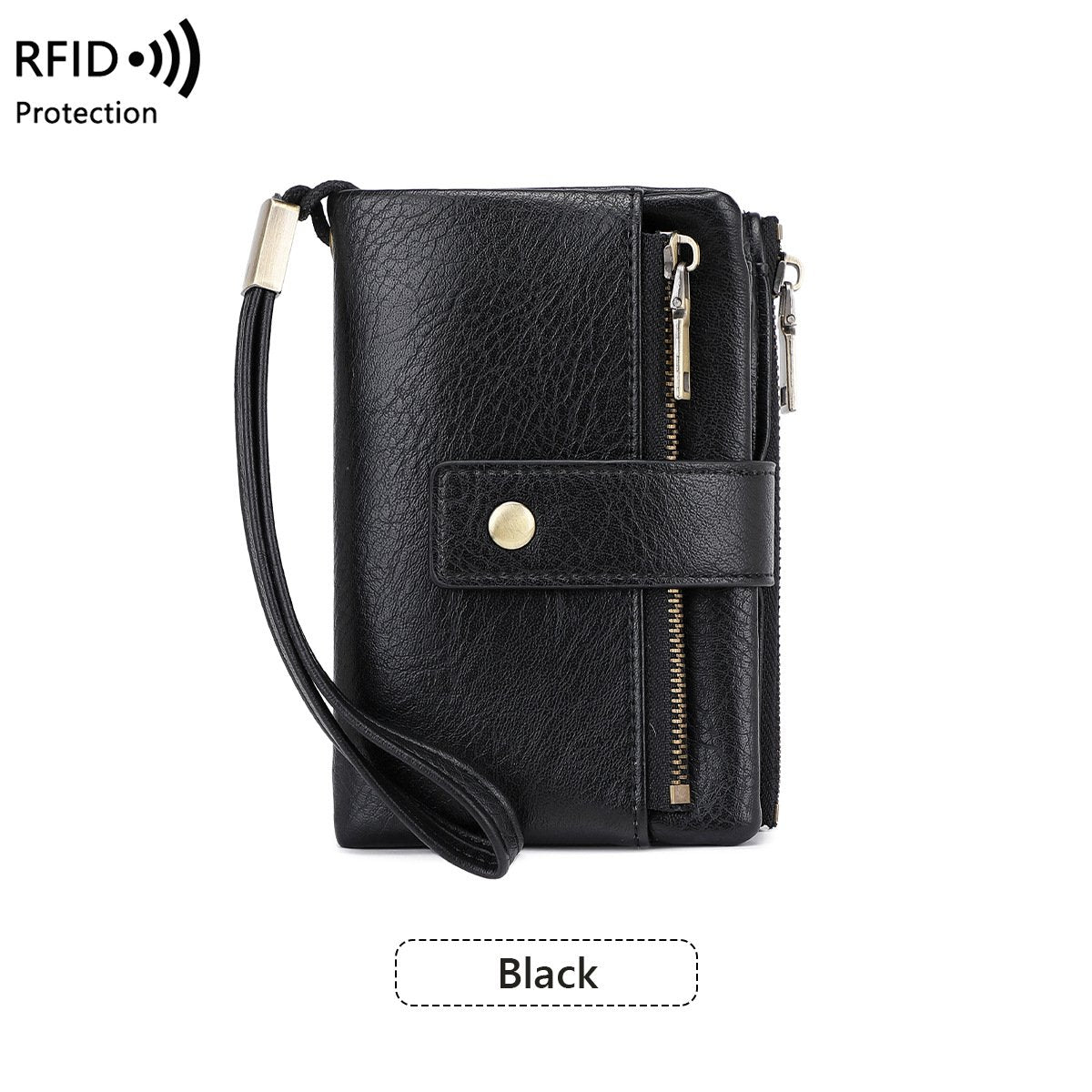 Portafoglio in pelle con blocco RFID da donna