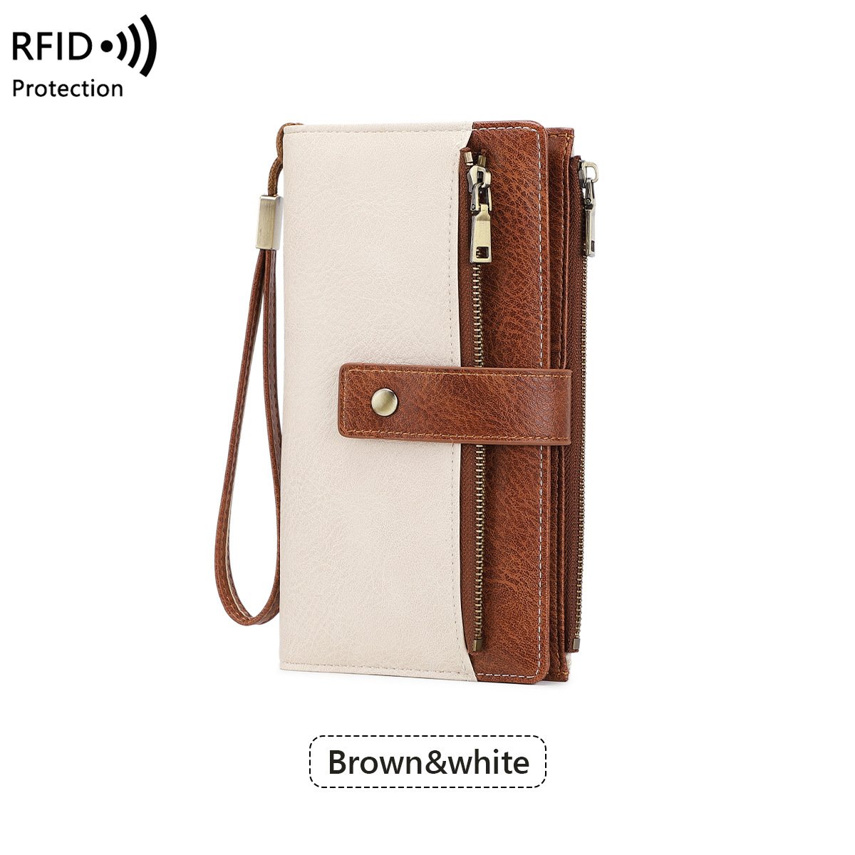 Portafoglio in pelle con blocco RFID da donna
