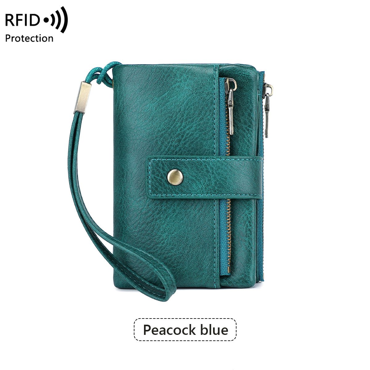 Portafoglio in pelle con blocco RFID da donna