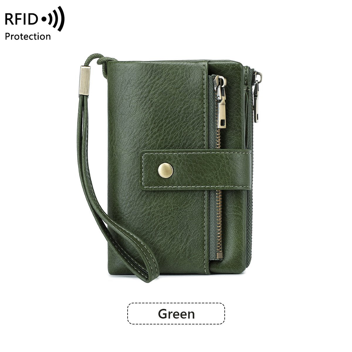 Portafoglio in pelle con blocco RFID da donna
