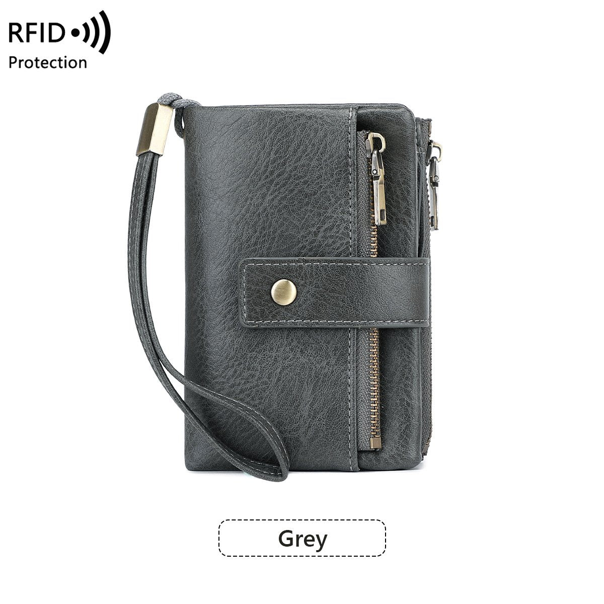 Portafoglio in pelle con blocco RFID da donna
