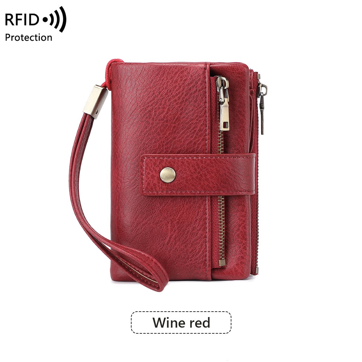 Portafoglio in pelle con blocco RFID da donna