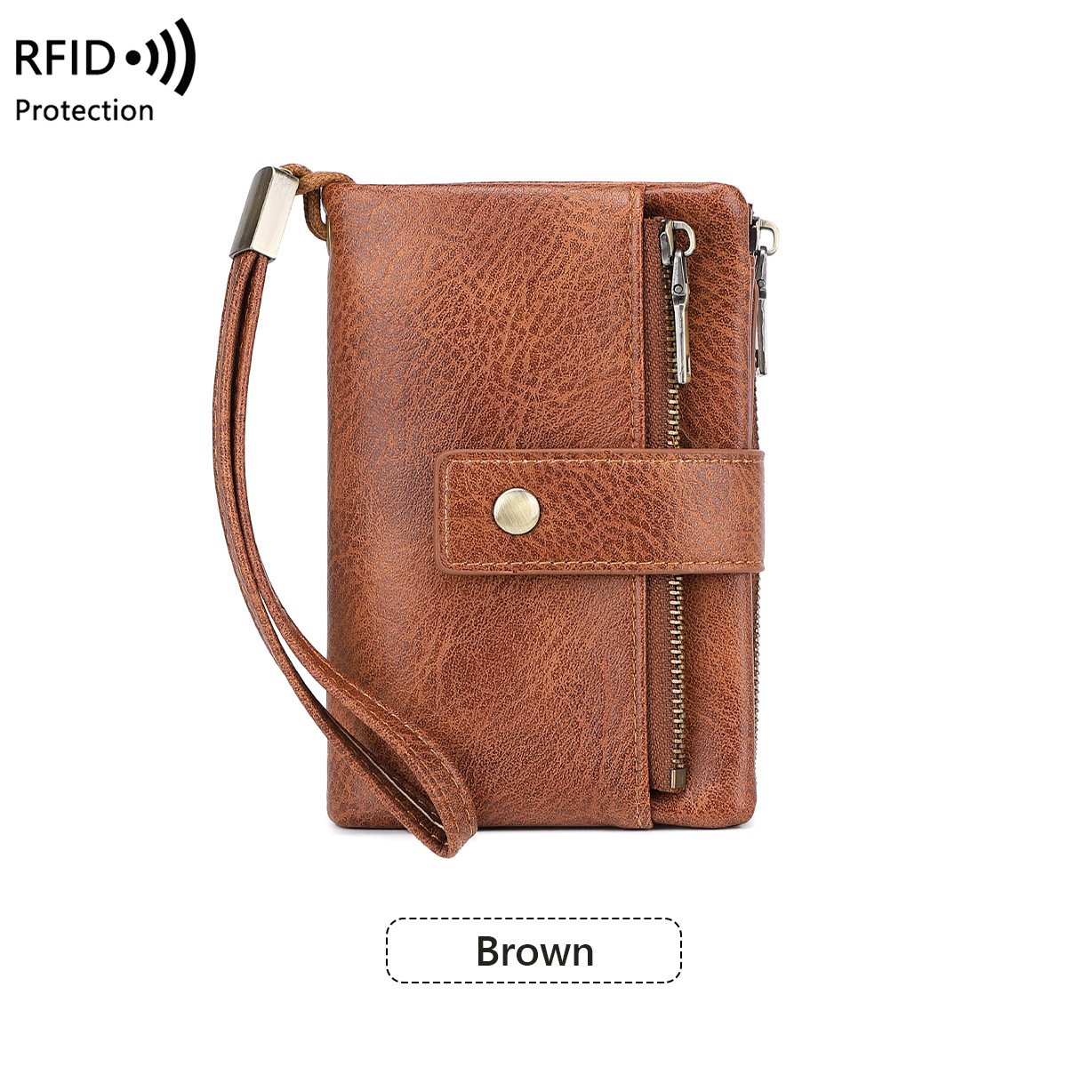 Portafoglio in pelle con blocco RFID da donna