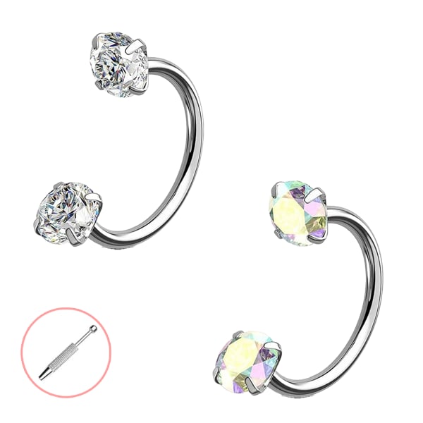 Anello per il naso a forma di ferro di cavallo – filettato internamente e comodo