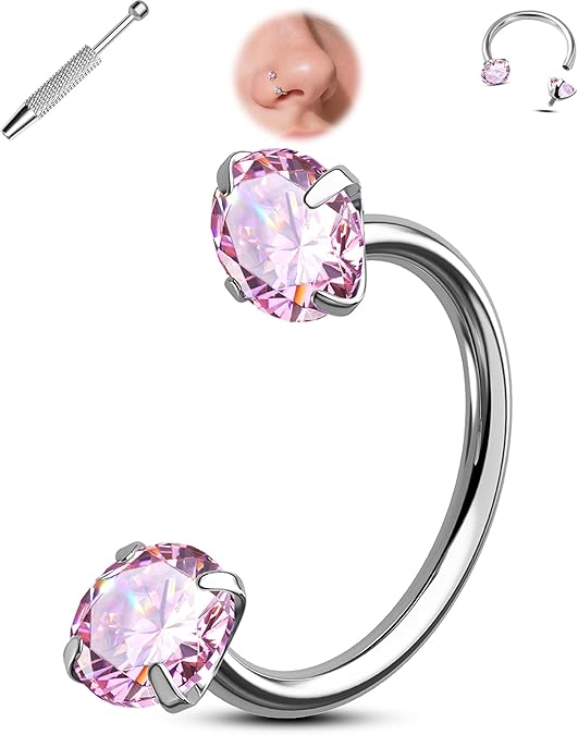 Anello per il naso a forma di ferro di cavallo – filettato internamente e comodo