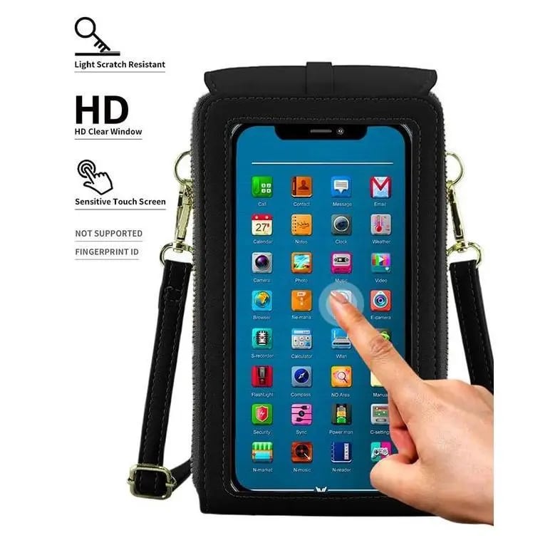 👜📱 Borsa per smartphone touchscreen semplice ed elegante da donna, pensata per essere indossata a tracolla.