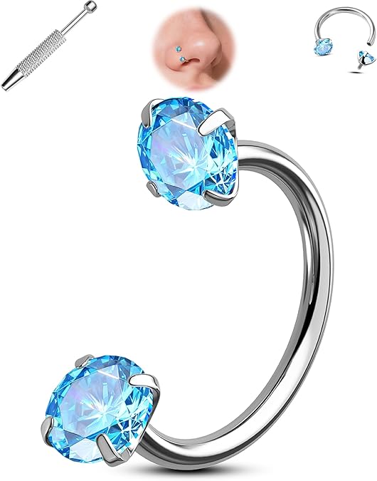 Anello per il naso a forma di ferro di cavallo – filettato internamente e comodo