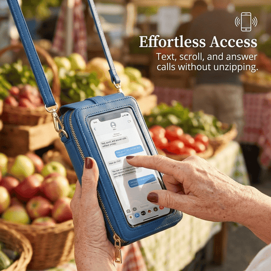 👜📱 Borsa per smartphone touchscreen semplice ed elegante da donna, pensata per essere indossata a tracolla.