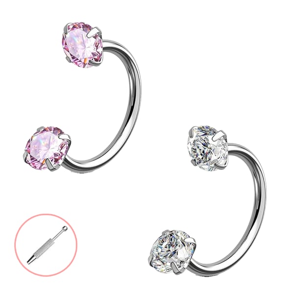 Anello per il naso a forma di ferro di cavallo – filettato internamente e comodo