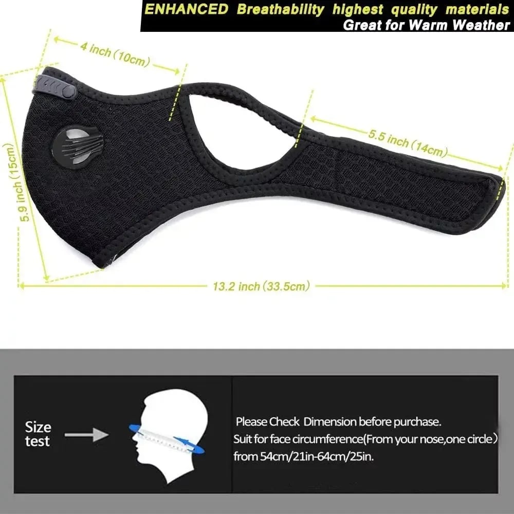 🔥 ULTIMO GIORNO SCONTO DEL 50% -- 💖 Mascherina antipolvere riutilizzabile con filtro al carbone – Ideale per uno stile di vita attivo